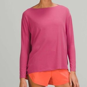 NWT Lululemon Back in Action Long Sleeve Shirt *Nulu Pink Lychee